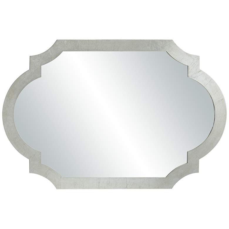 Image 5 Gabrielle Shiny Silver Leaf 28 inch x 40 inch Arch Wall Mirror more views