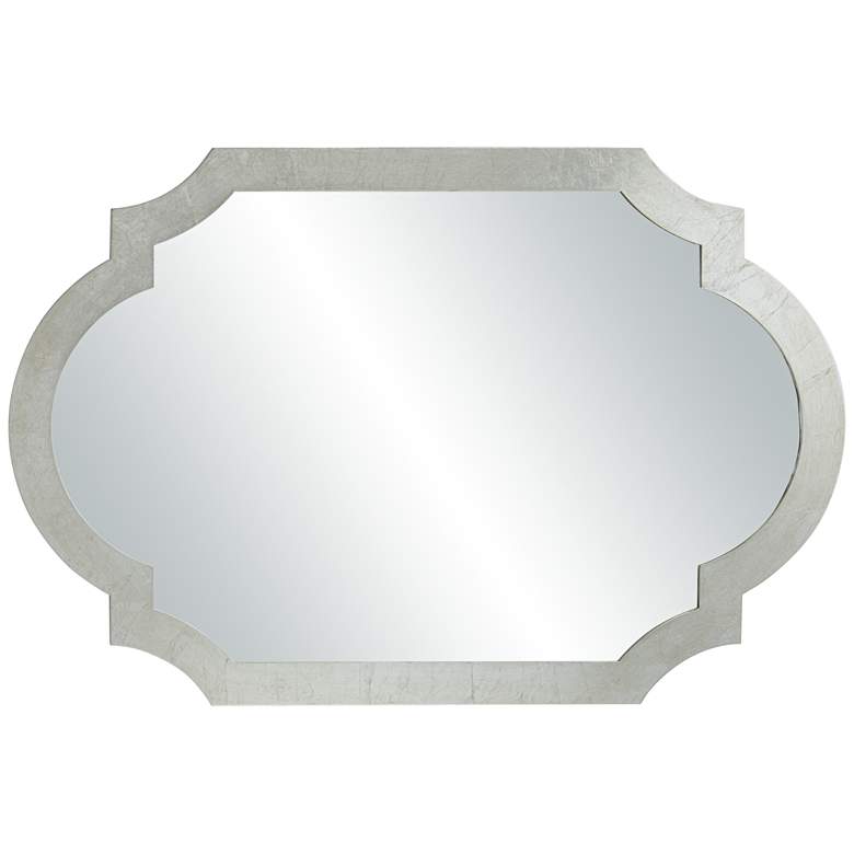 Image 5 Gabrielle Shiny Silver Leaf 28" x 40" Arch Wall Mirror more views