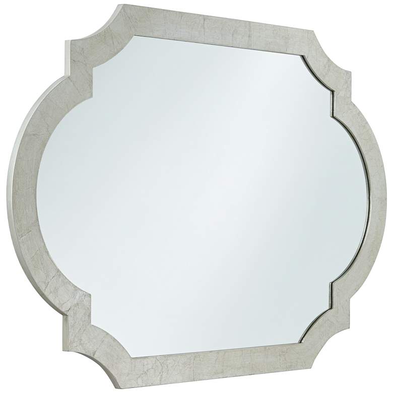 Image 7 Gabrielle Shiny Silver Leaf 28 inch x 40 inch Arch Wall Mirror more views