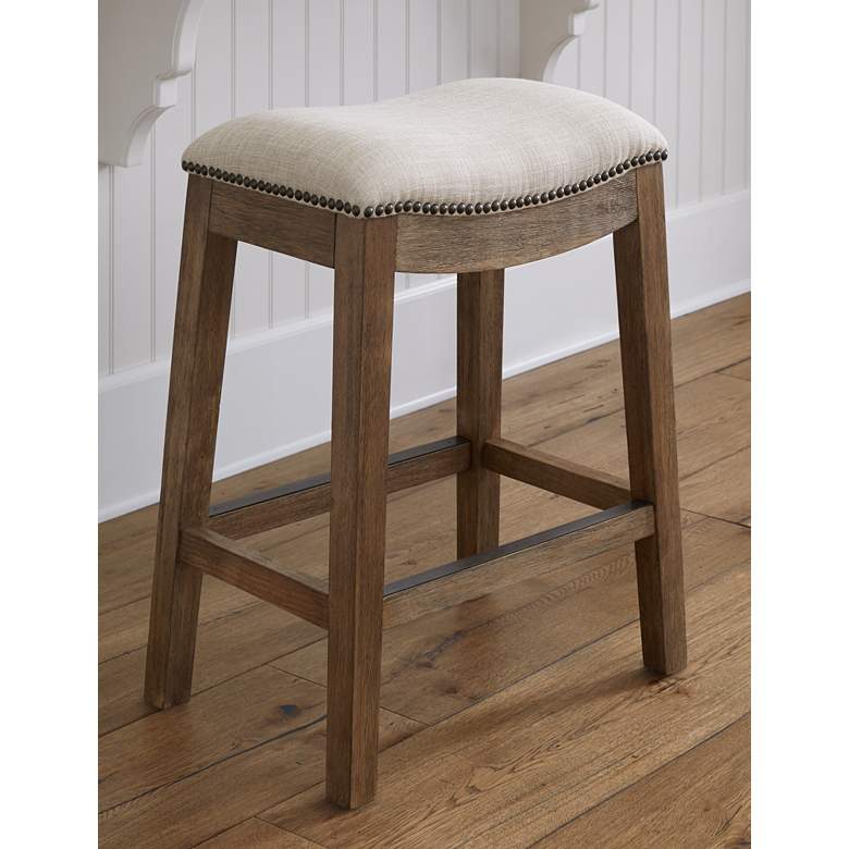 Image 1 Gaby 25 3/4 inch Natural Wood Backless Counter Stool