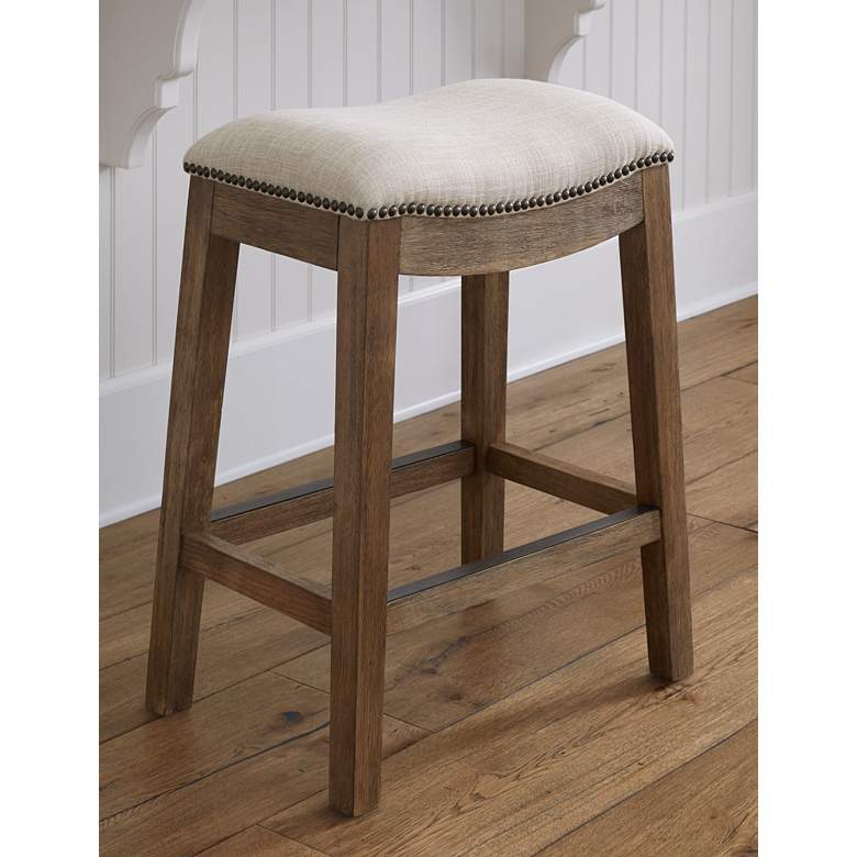 Image 1 Gaby 25 3/4" Natural Wood Backless Counter Stool