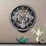 Gadget 16 1/4" High Chiming Wall Clock with Thermometer