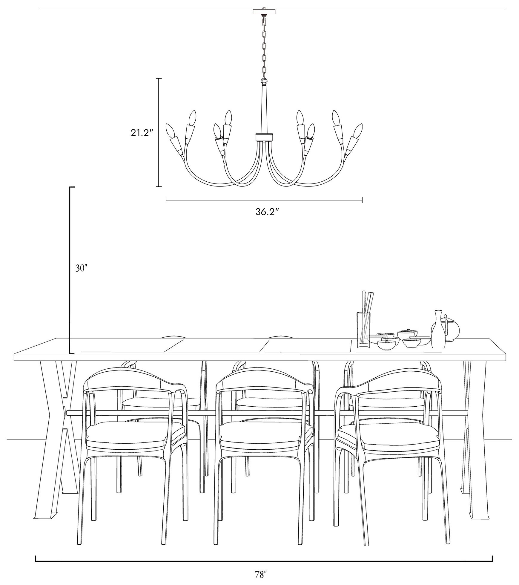 Gadtefu 12-Light Gold Chandelier - Made to Order