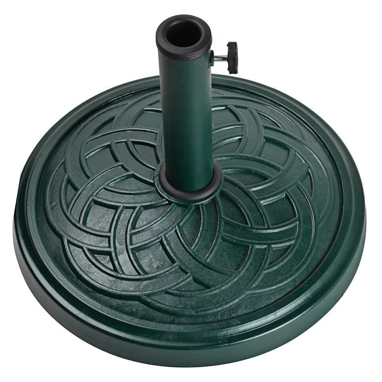 Image 1 Gaelen 26.4 Lb. Green Envirostone Round Umbrella Base