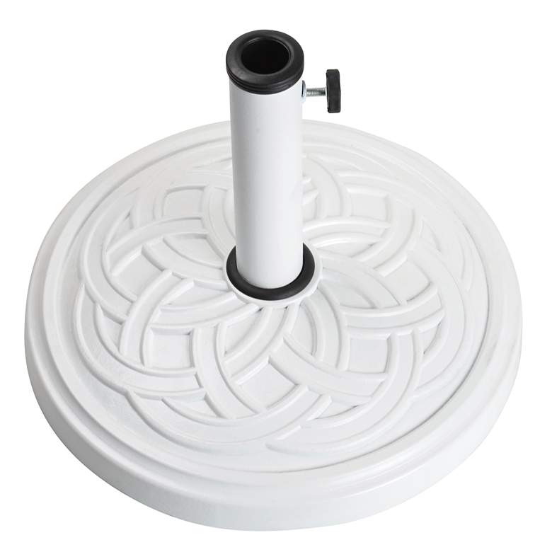 Image 1 Gaelen 26.4 Lb. White Envirostone Round Umbrella Base