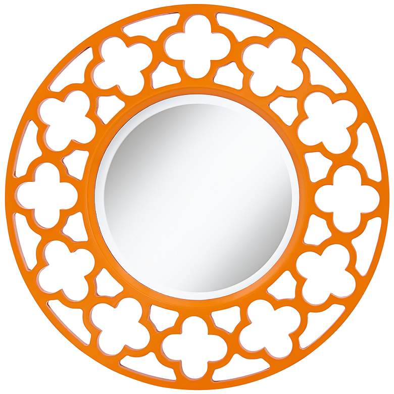 Image 1 Gaelic Openwork 20 inch Round Orange Decorative Wall Mirror