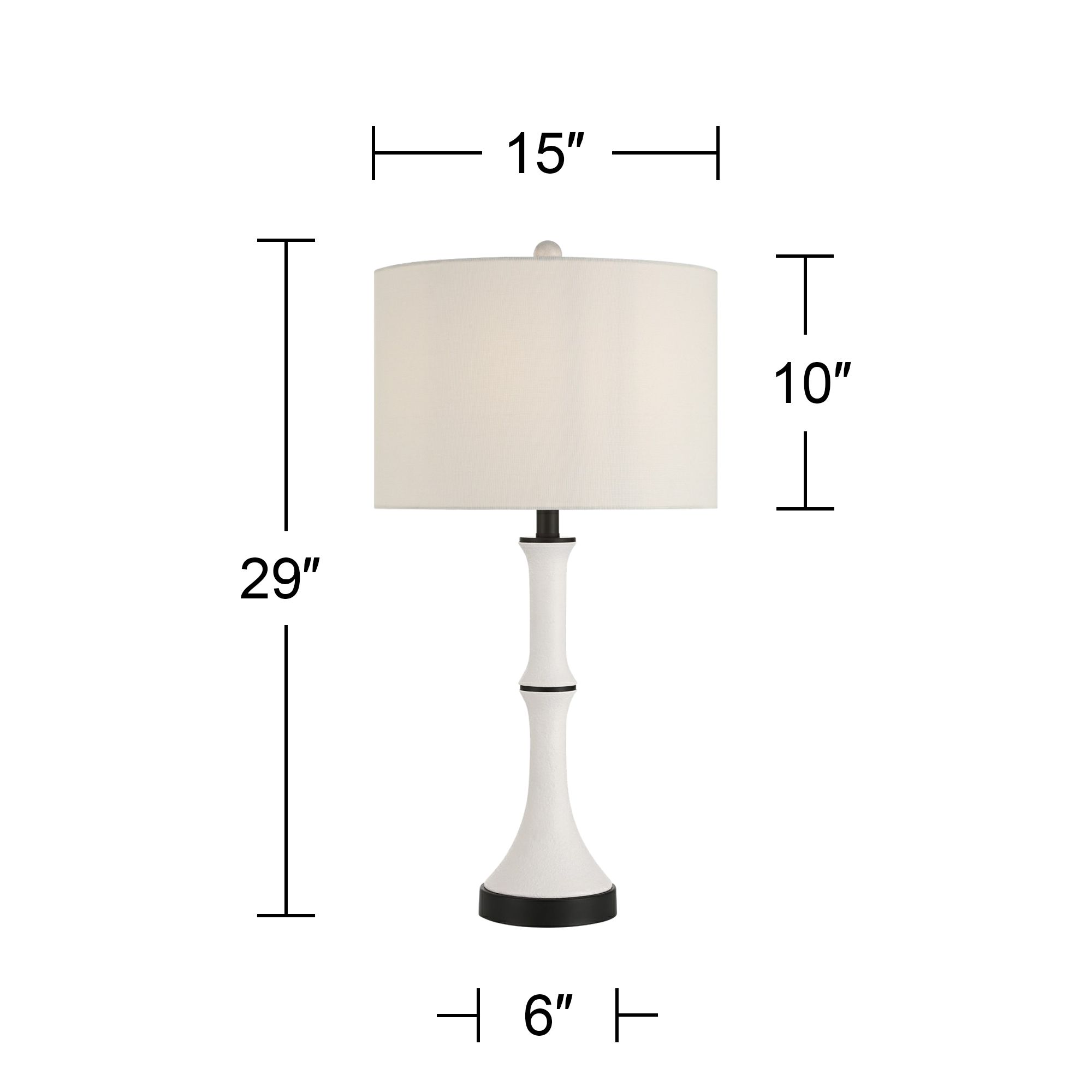 Gaffigan 29" High White and Black Column Table Lamp Set of 2