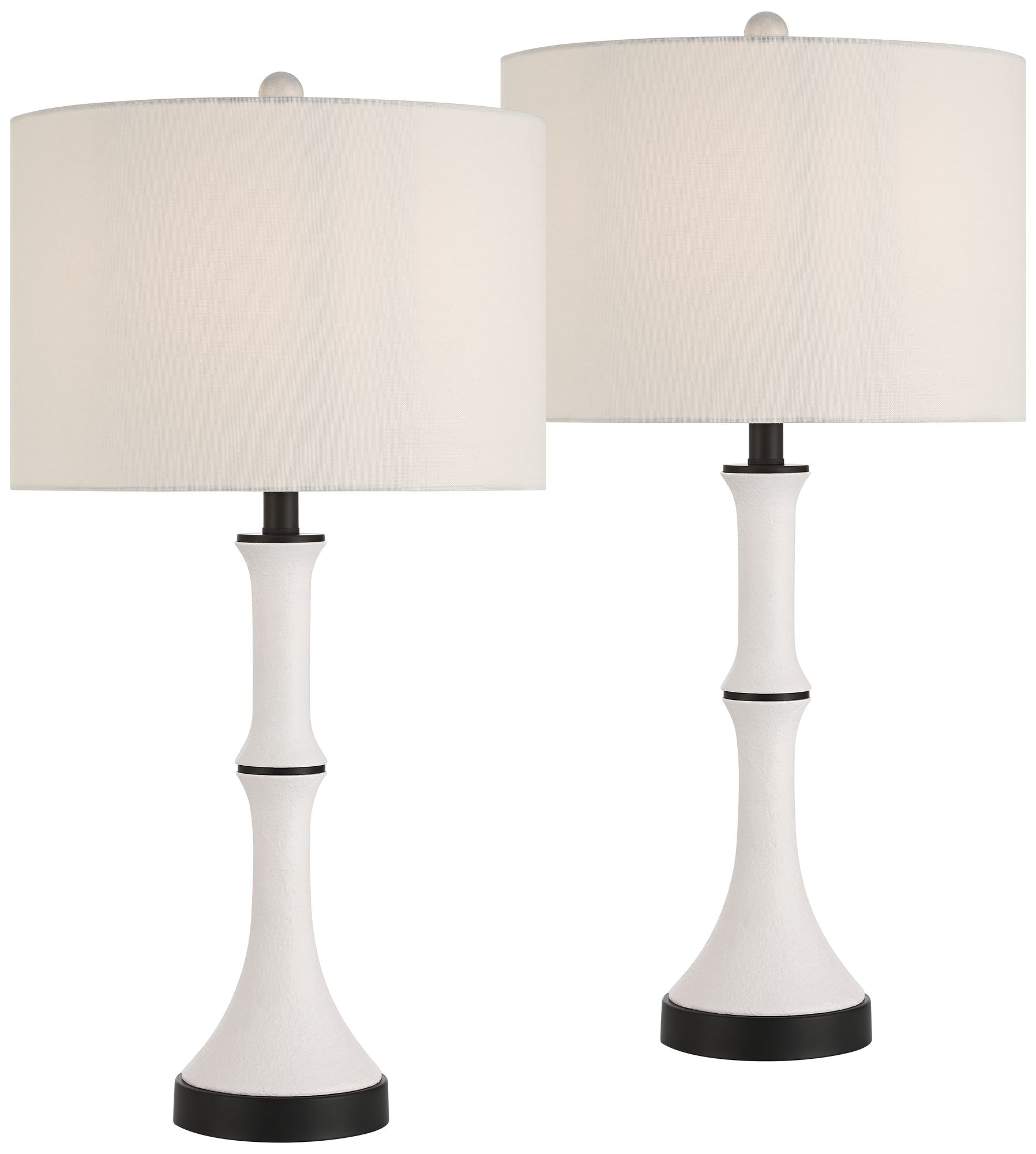 Image 2 Gaffigan 29" High White and Black Column Table Lamp Set of 2