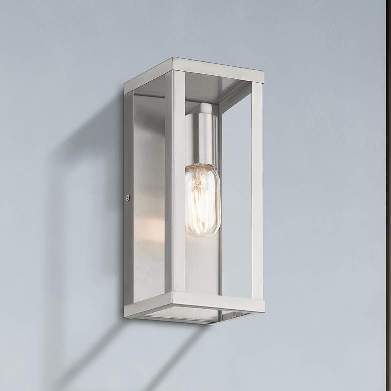 Image 1 Gaffney 11" High Brushed Nickel Outdoor Wall Light