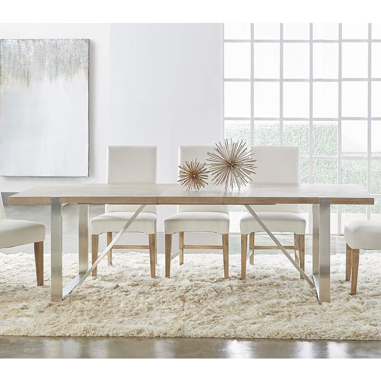 Gage 100&quot; Wide Natural Gray Wood Extendable Dining Table