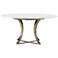 Gage 60" Wide Polished White Marble and Brass Dining Table
