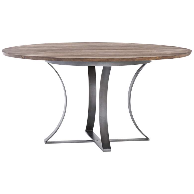 Image 1 Gage 60 inch Wide Tanner Brown Acacia and Gunmetal Dining Table