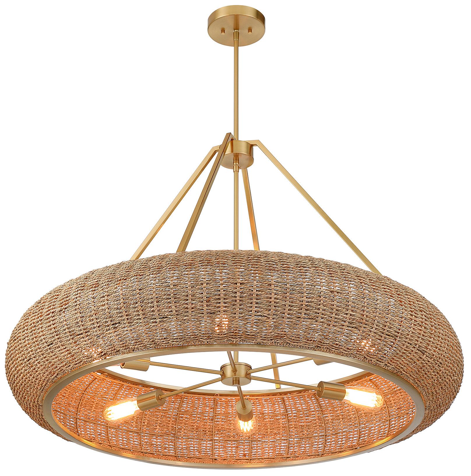 Image 7 Gaia 6-Light Pendant in Warm Brass by Breegan Jane more views