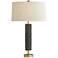 Gail Moss Gray Suede and Brushed Brass Table Lamp