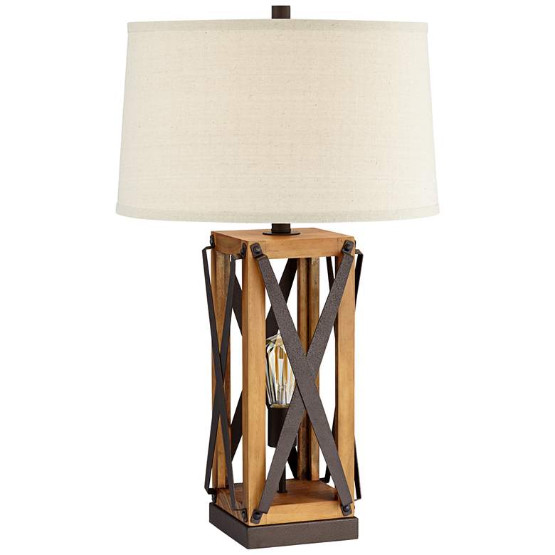 Image 2 Gaines Farmhouse Style Night Light Table Lamp