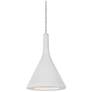 1_Gala 6 3/4"W Satin Nickel w/ White Cement LED Mini Pendant