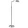 Gala Adjustable Height Satin Nickel Metal LED Swing Arm Floor Lamp