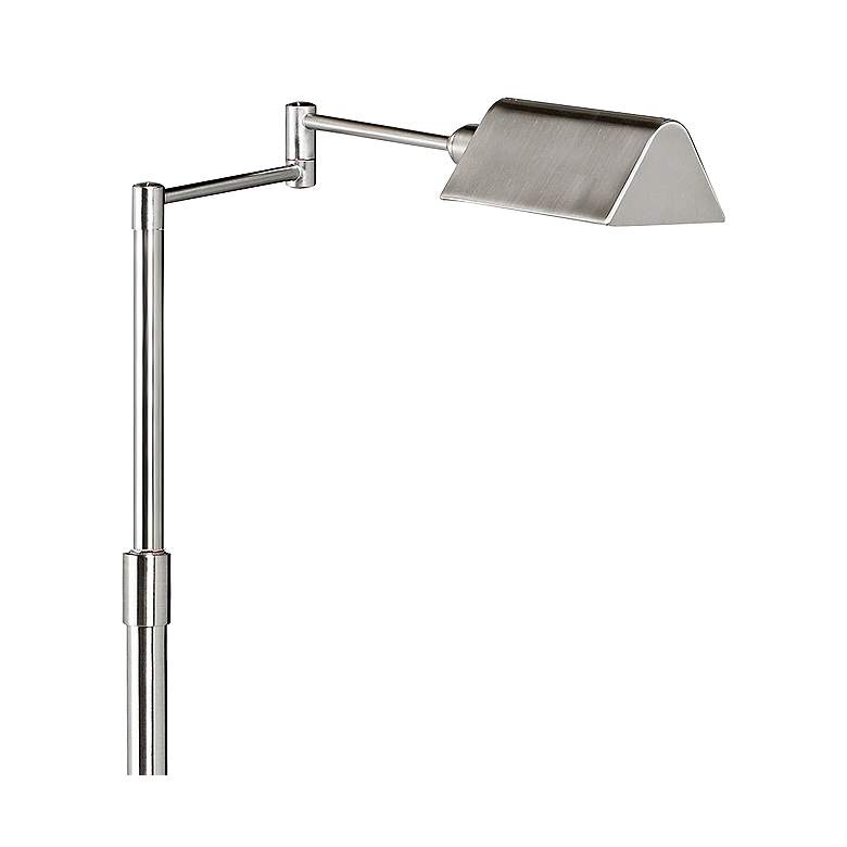 Image 3 Gala Adjustable Height Satin Nickel Metal LED Swing Arm Floor Lamp more views