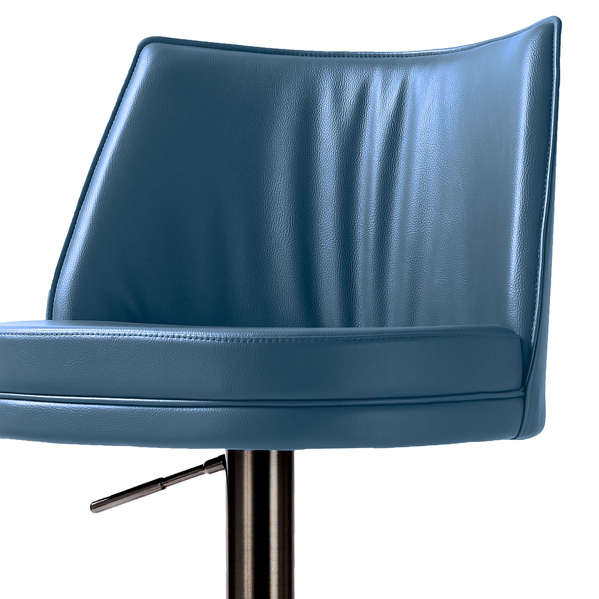 Blue leather discount swivel bar stools