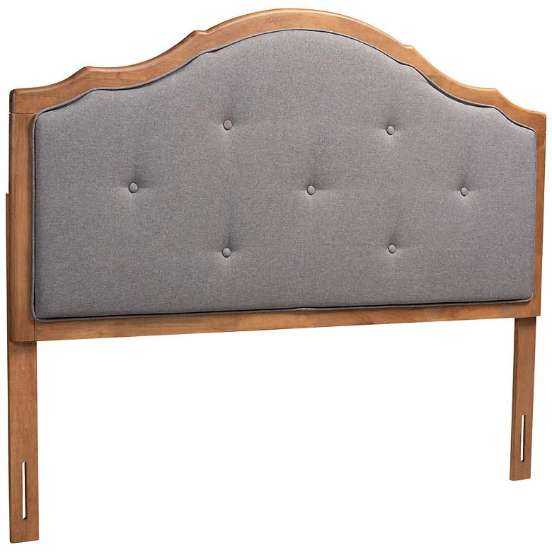 Image 2 Gala Dark Gray Fabric Tufted Arched Queen Size Headboard