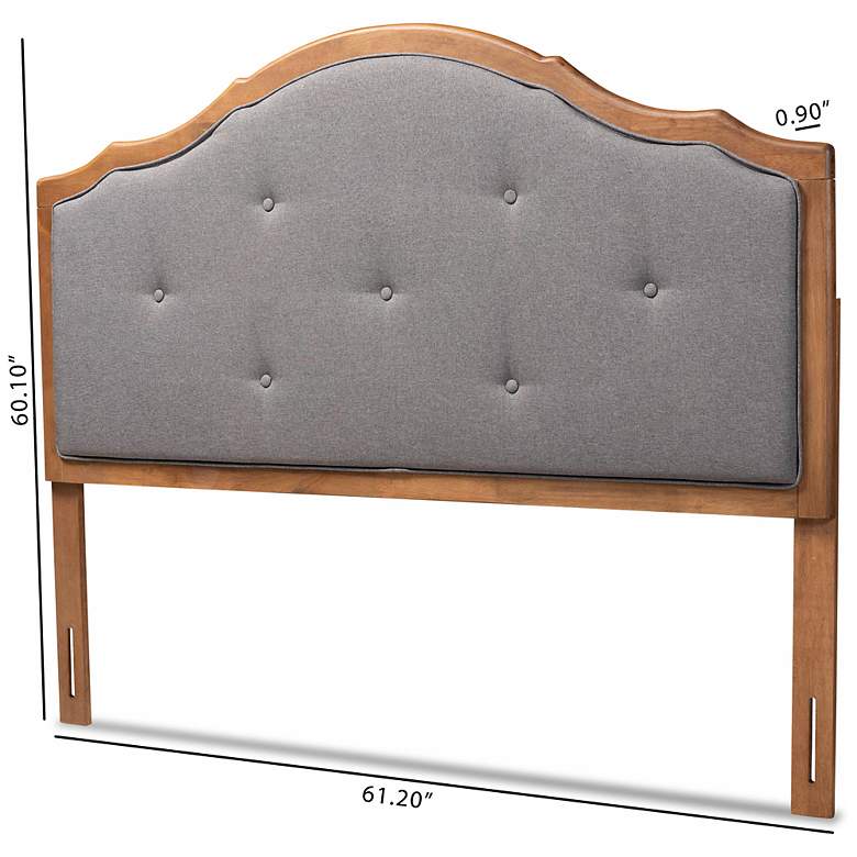 Image 4 Gala Dark Gray Fabric Tufted Arched Queen Size Headboard more views