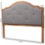 Gala Dark Gray Fabric Tufted Arched Queen Size Headboard in scene