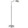 Gala Satin Nickel Metal LED Swing Arm Floor Lamp