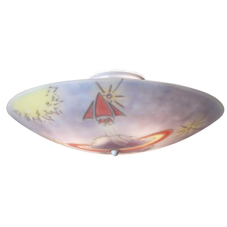Image 1 Galactic Glow-In-The-Dark 17 inch Wide Ceiling Light Fixture