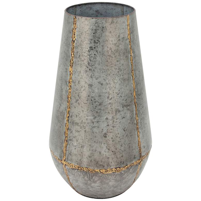 Image 1 Galahad Distressed Gray 19 3/4 inch High Decorative Metal Vase
