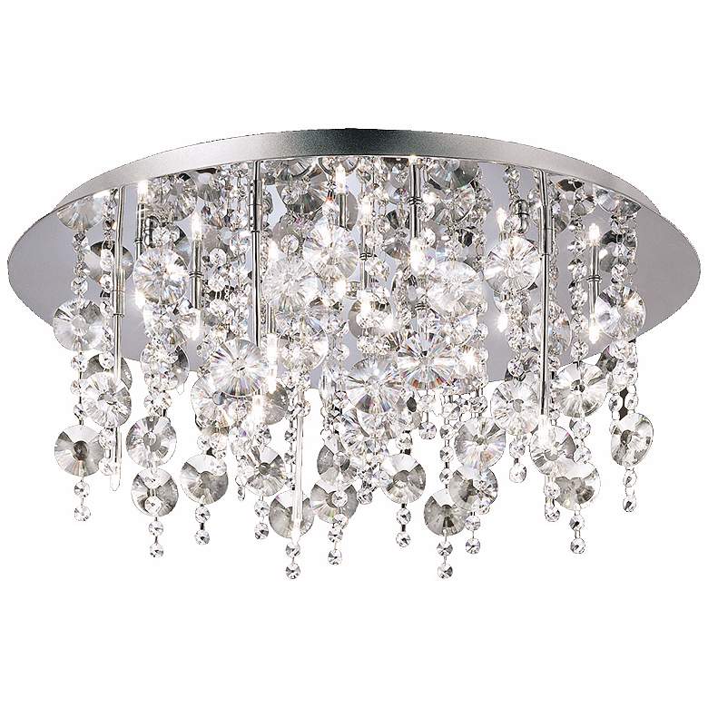 Image 1 Galassia 26 3/4 inch Wide Chrome and Crystal Ceiling Light