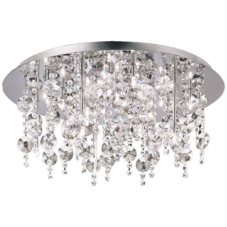Image 1 Galassia 26 3/4" Wide Chrome and Crystal Ceiling Light