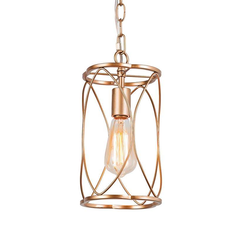 Image 1 Galateia 6 1/2" Wide Satin Gold Mini Pendant