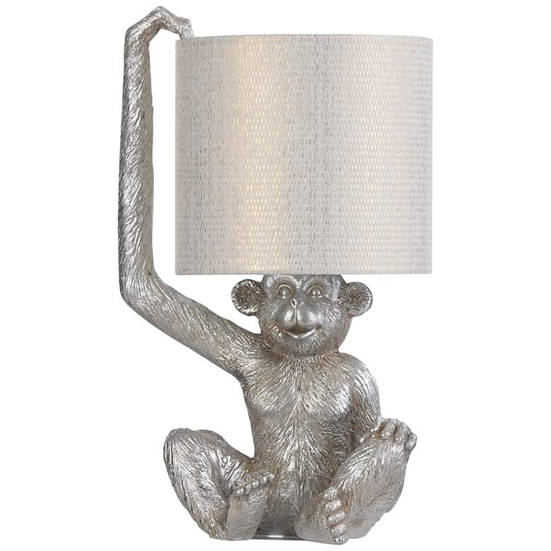Image 1 Galaxia 18" High Silver Sitting Monkey Accent Table Lamp