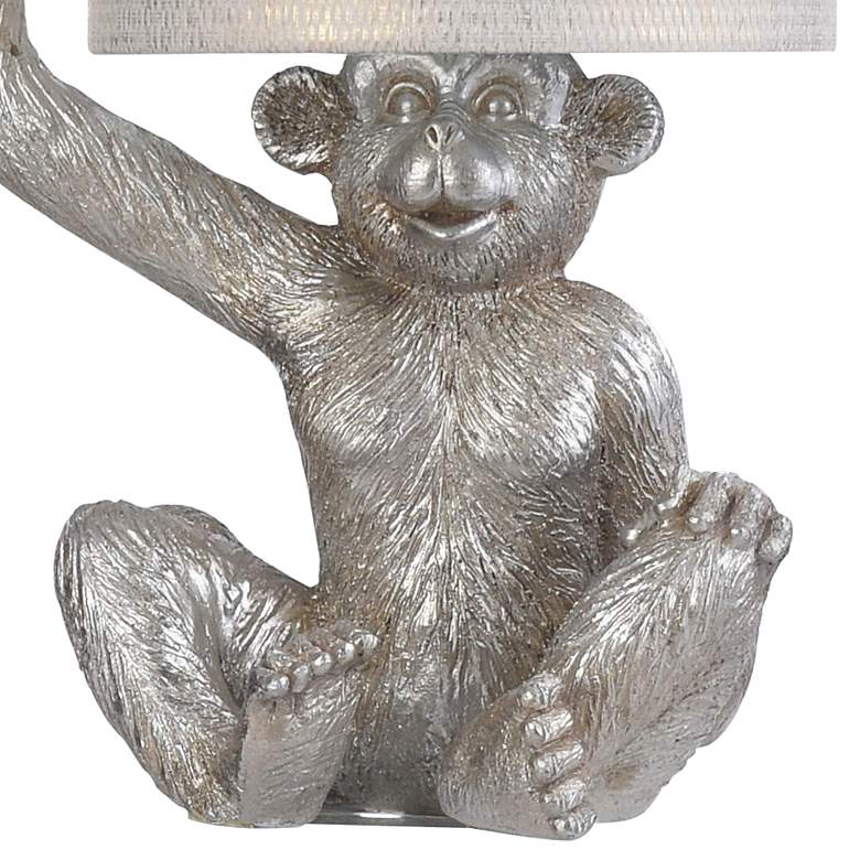 Image 4 Galaxia 18" High Silver Sitting Monkey Accent Table Lamp more views