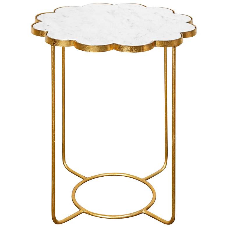 Image 1 Galaxia - Ophelia Accent Side Table with White Marble Top - Gold Finish