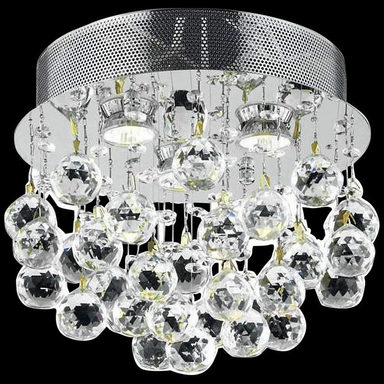 Image 1 Galaxy 13" Wide Chrome and Clear Crystal Ceiling Light