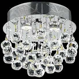 Image1 of Galaxy 13" Wide Chrome and Clear Crystal Ceiling Light