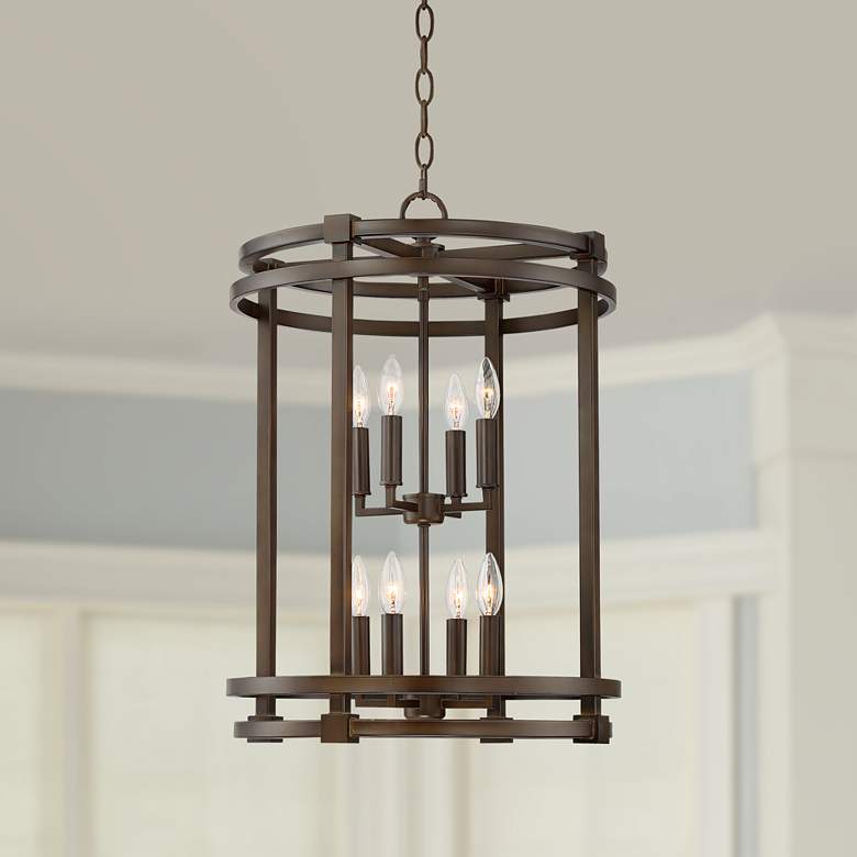 Image 1 Galaxy 18 1/2 inch Wide Oil-Rubbed Bronze 8-Light Entry Pendant