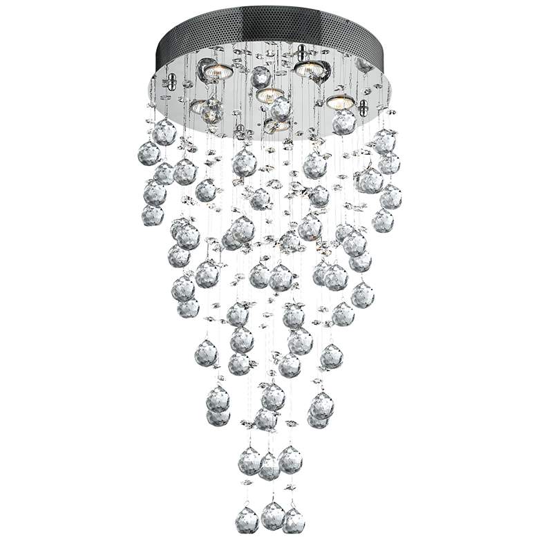 Image 2 Galaxy 18" Wide Chrome and Crystal 6-Light Chandelier