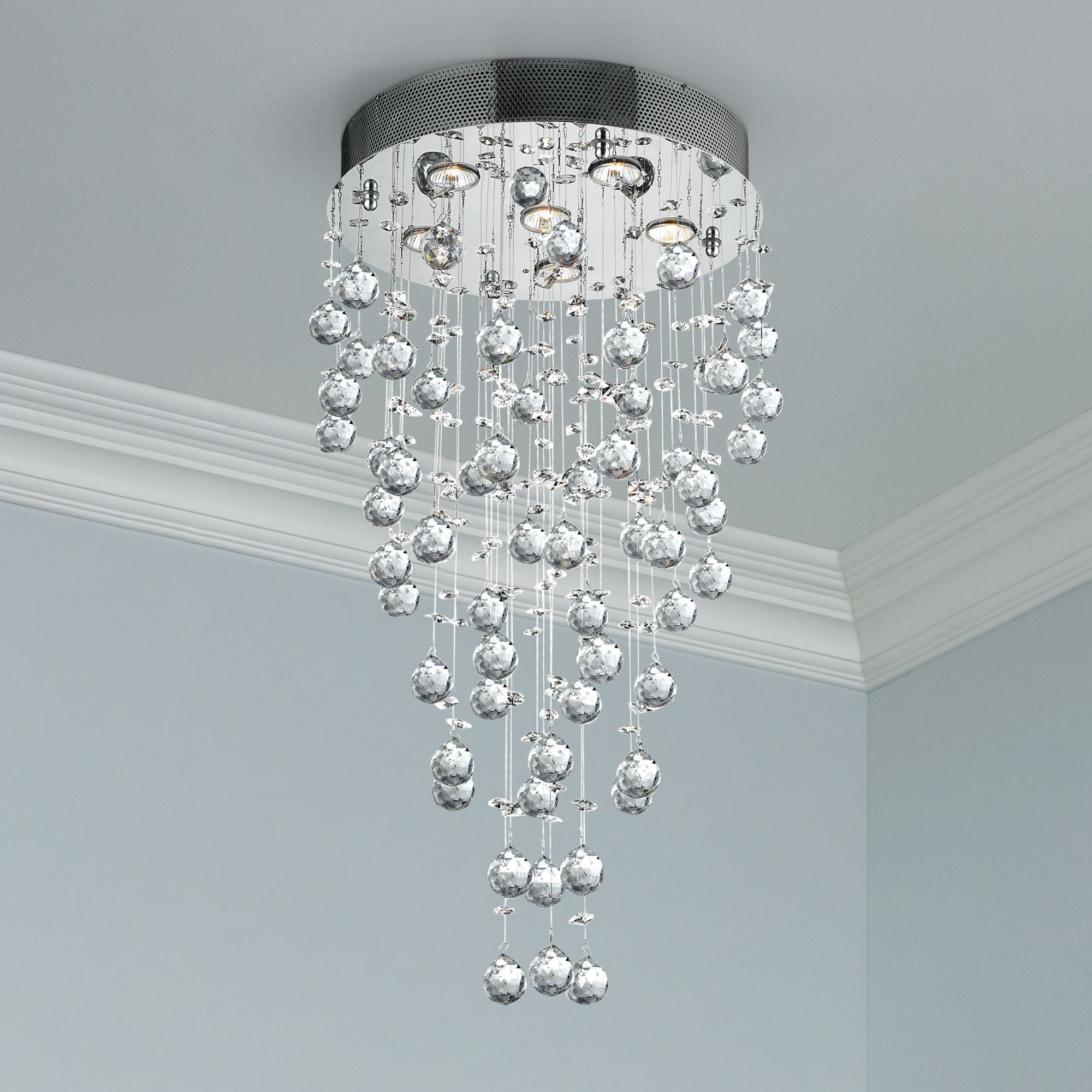 6 light glass chandelier