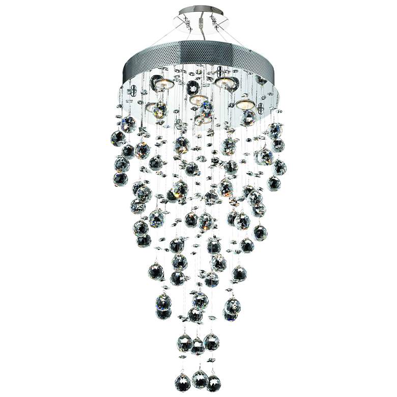 Image 4 Galaxy 18 inch Wide Chrome and Crystal 6-Light Chandelier more views