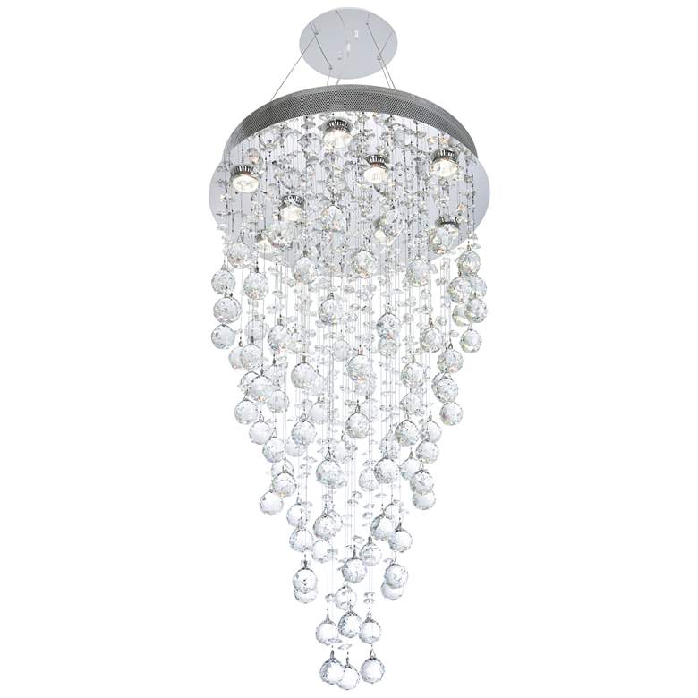 Image 2 Galaxy 20" Wide Chrome and Crystal 9-Light Chandelier