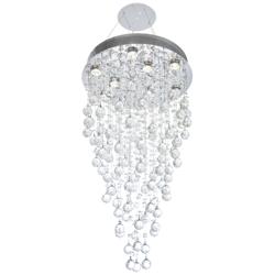 Galaxy 20&quot; Wide Chrome and Crystal 9-Light Chandelier