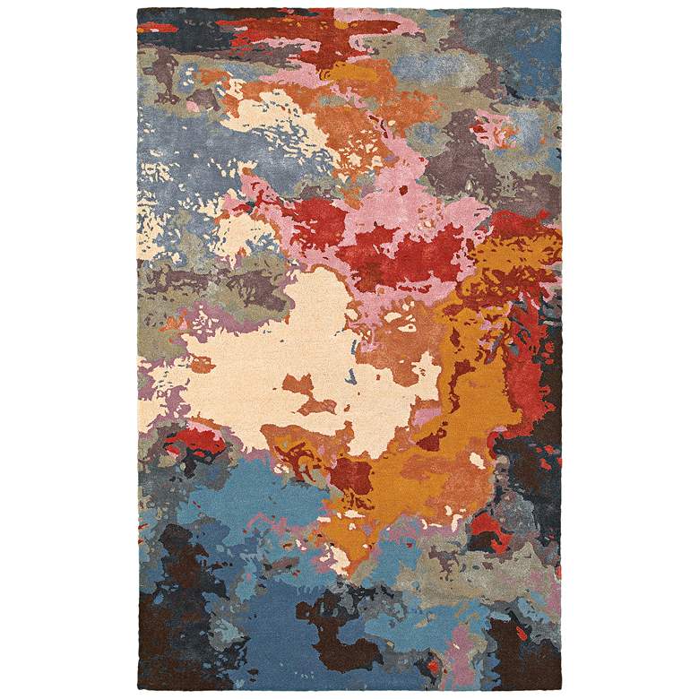 Image 1 Galaxy 21908 5'x8' Multi-Color Pink Area Rug