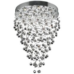Galaxy 28&quot; Wide Chrome and Crystal 12-Light Chandelier