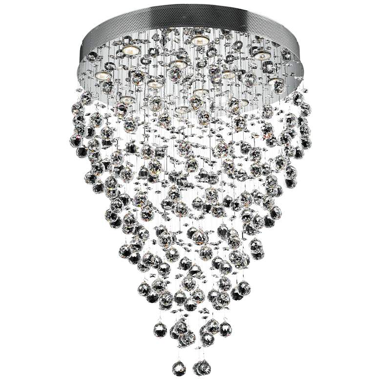 Image 2 Galaxy 28 inch Wide Chrome and Crystal 12-Light Chandelier