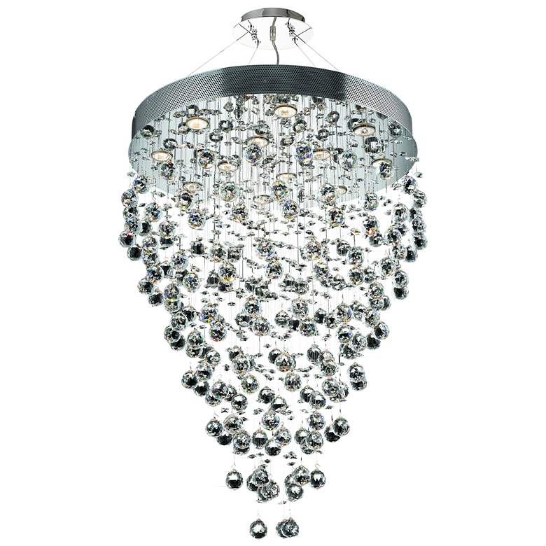 Image 4 Galaxy 28 inch Wide Chrome and Crystal 12-Light Chandelier more views