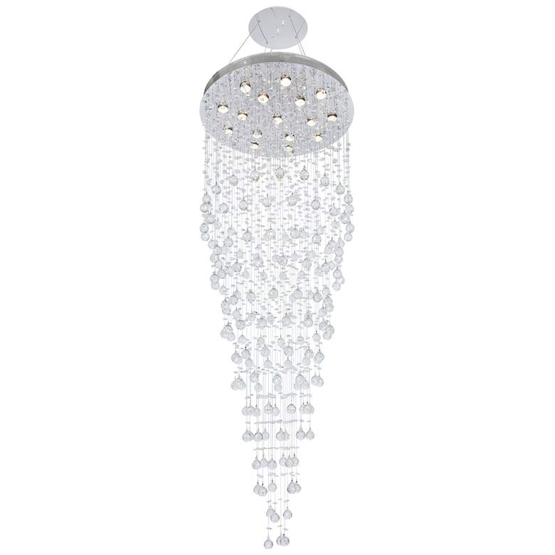 Image 2 Galaxy 30 inch Wide Chrome and Crystal 16-Light Chandelier