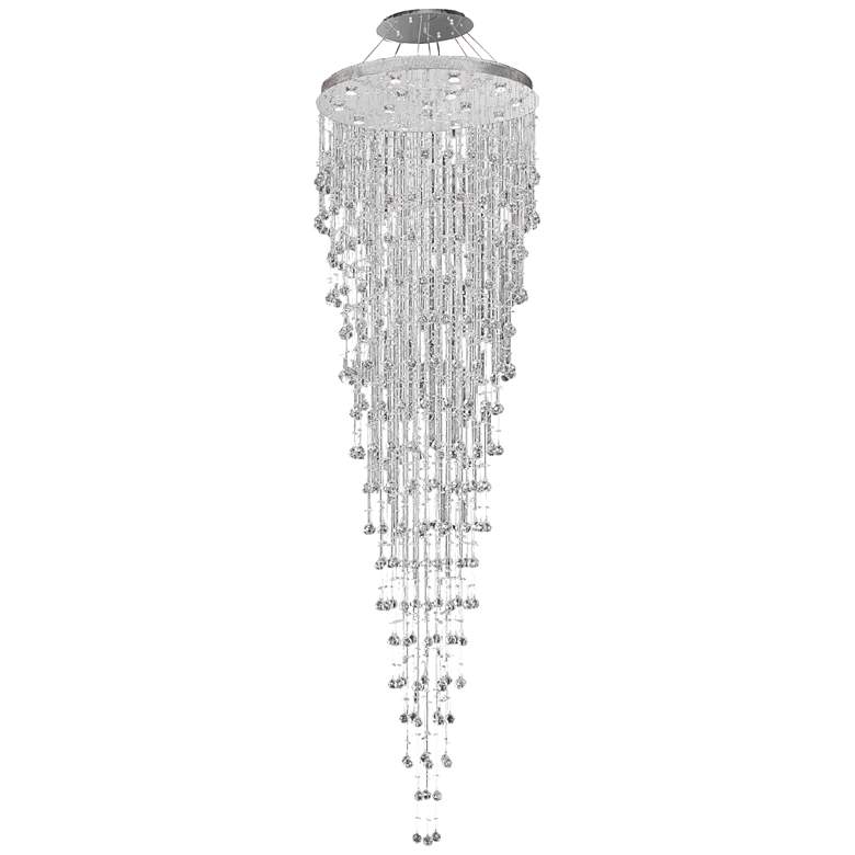 Image 2 Galaxy 36" Wide Chrome and Crystal 16-Light Chandelier