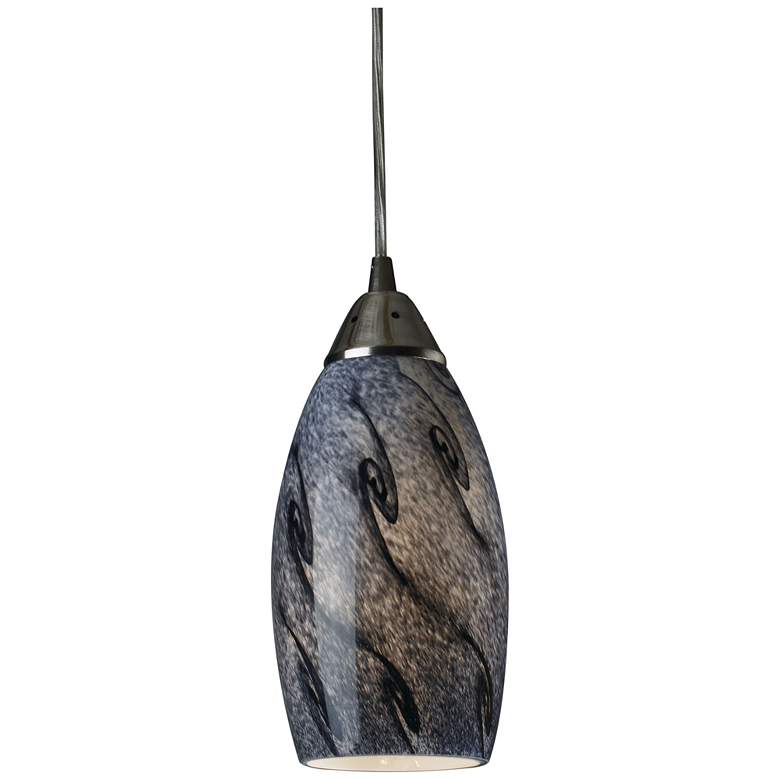 Image 1 Galaxy 5" Wide 1-Light Pendant - Satin Nickel
